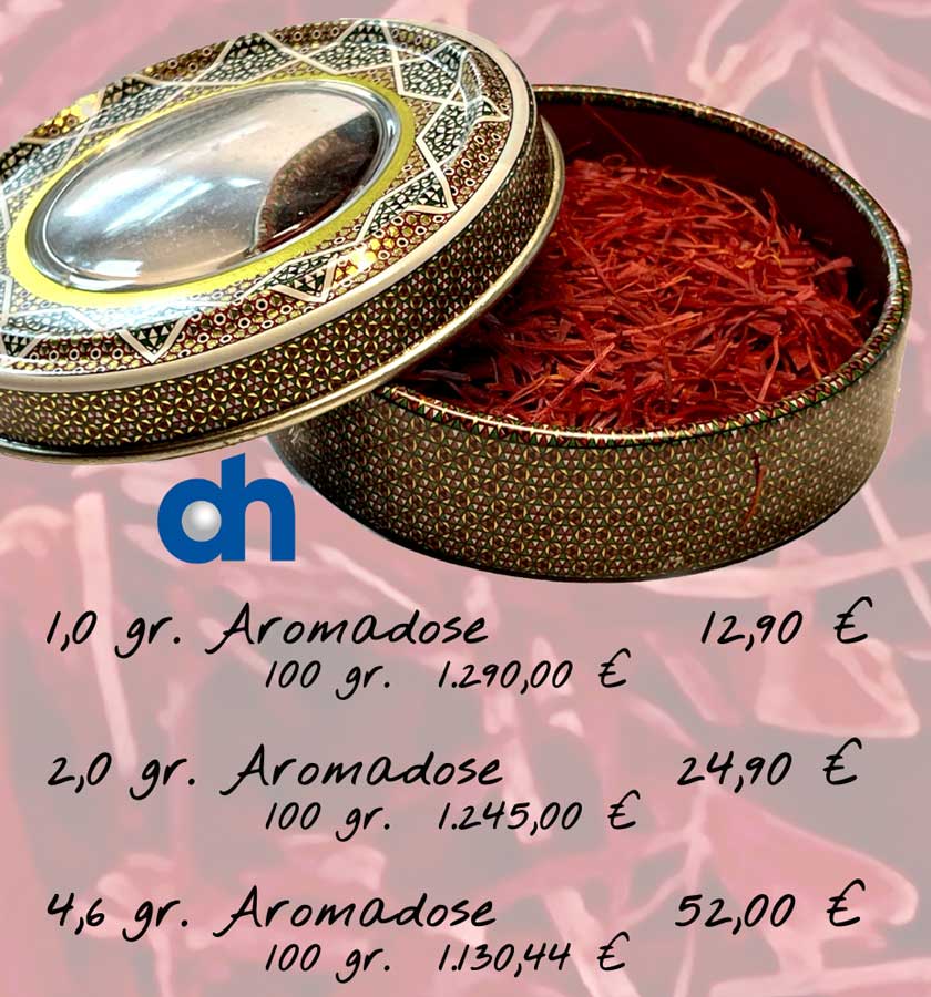 Safran Angebot 1 und 2 gr. in traditioneller Aromadose rund